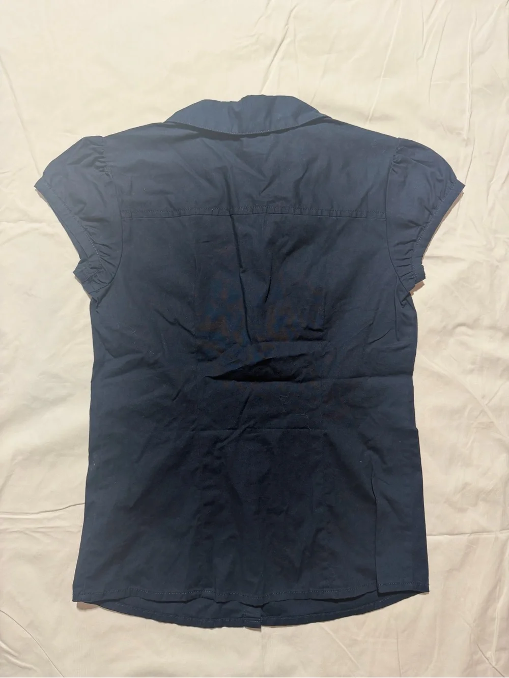 Old Navy girl’s Navy Blue Button Front shirt Cap Sleeve size 8 NWT